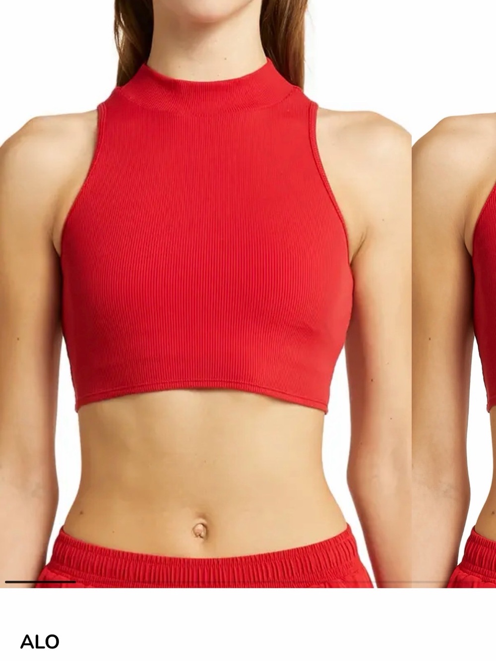 ALO Yoga Red Ribbed Cropped Tank